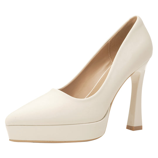 Damen Elegante Plateau-Pumps mit transparenter Absatzgestaltung EB