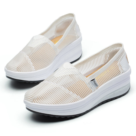 Damen Komfortable Slip-On Sneakers mit atmungsaktiver Oberflächenstruktur EB