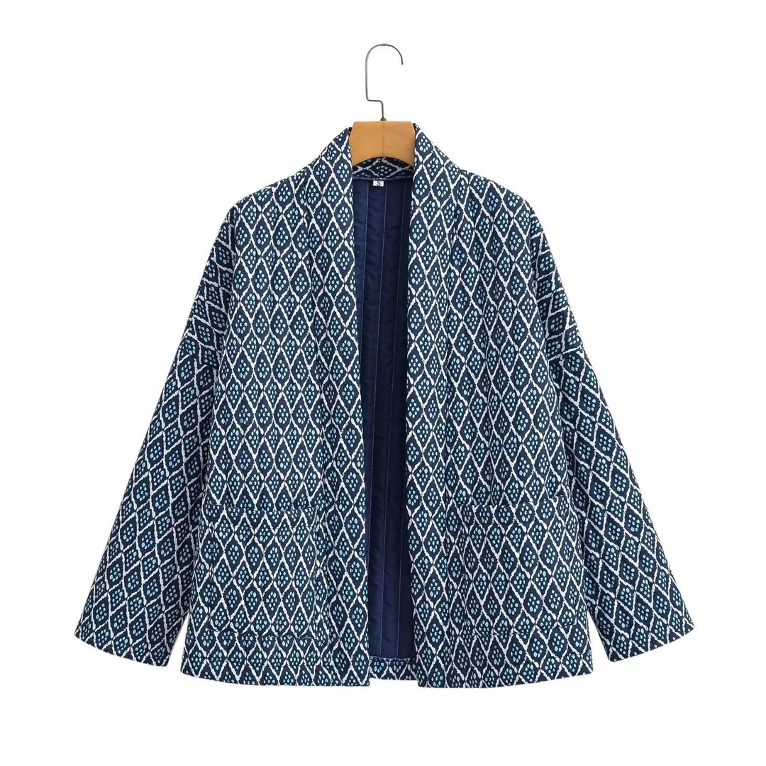 Damen Kimono-Jacke mit traditionellem Muster und bequemer Passform EB