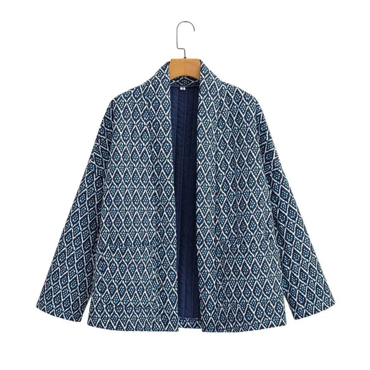 Damen Kimono-Jacke mit traditionellem Muster und bequemer Passform EB