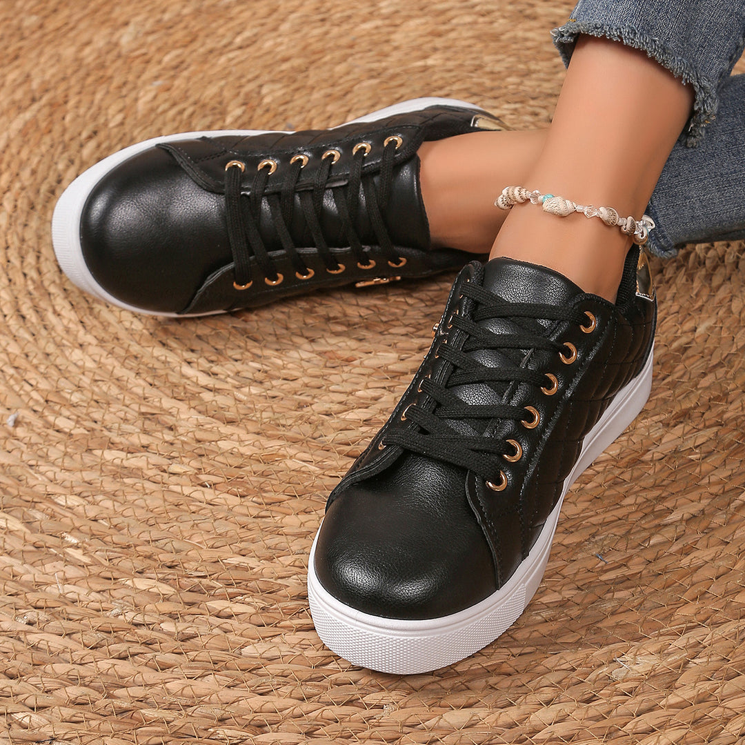 Damen Modische Sneakers mit trendiger Stepp-Optik und mittelhohem Kragen EB