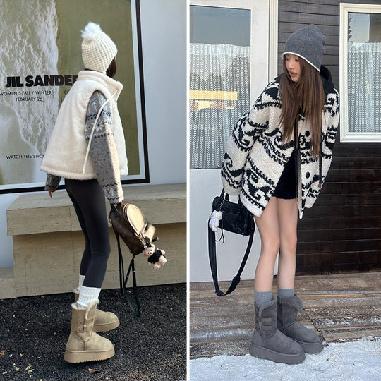 Damen kuschelige Winterstiefel mit verstellbarem Riemen und Soft-Futter EB