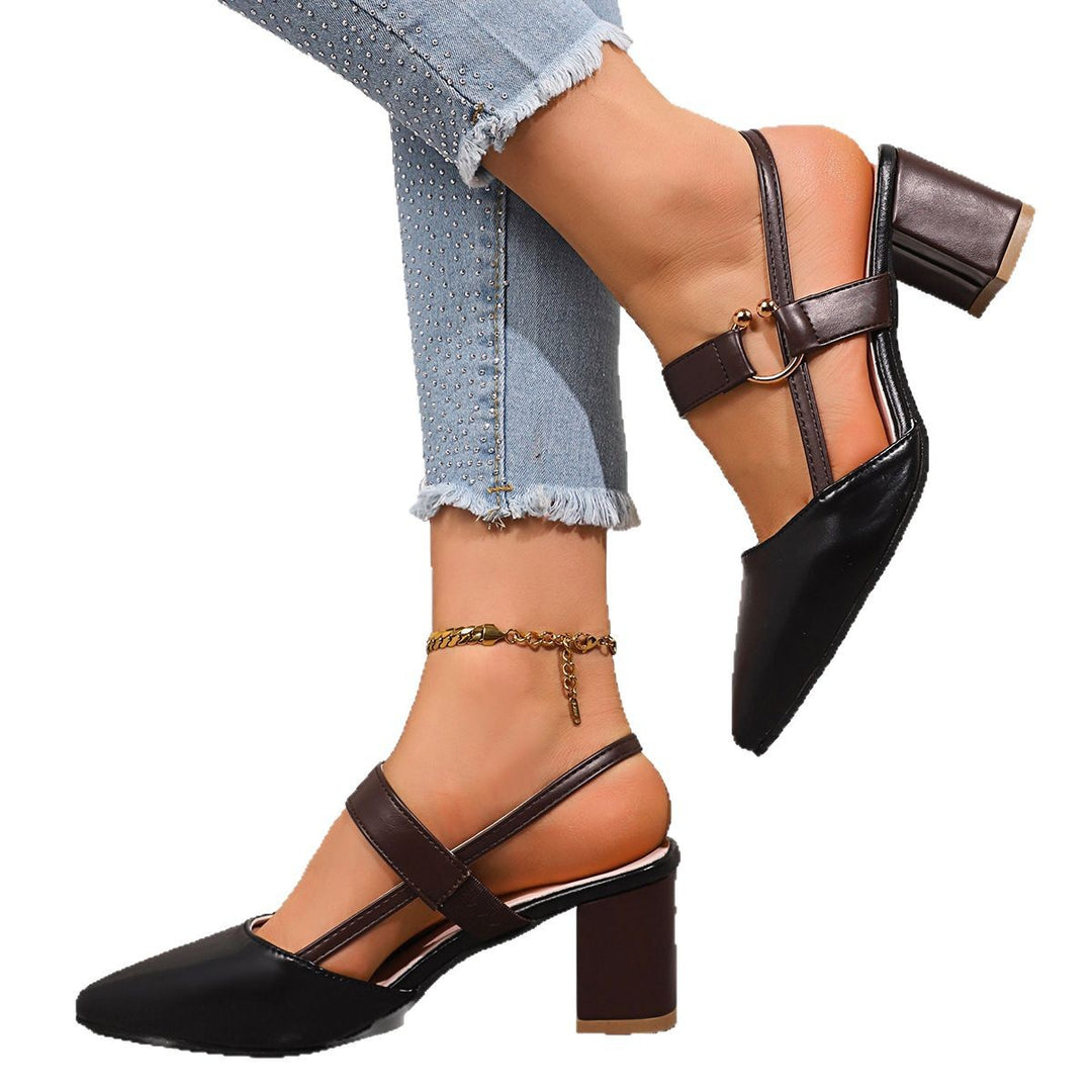 Damen Slingback Heels mit transparentem Design und elegantem Blockabsatz EB