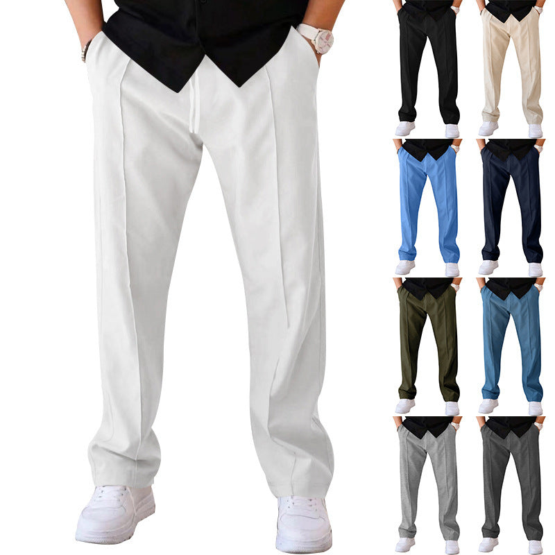 Herren elegante Freizeithose mit geradem Schnitt und klassischen Falten EB