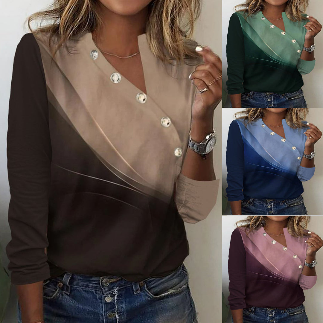 Damen Langarmshirt mit Knopfdetails und modernem Design EB