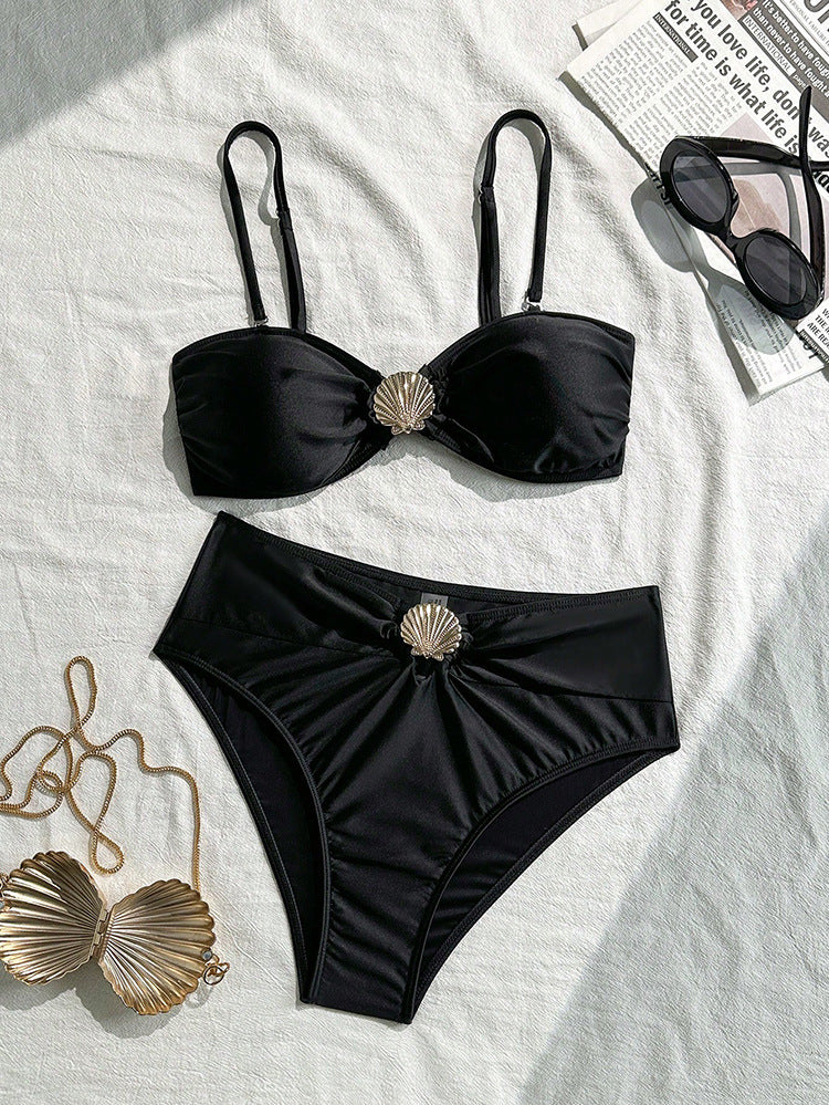 Damen Bandeau-Bikini mit modischem Muschel-Detail EB