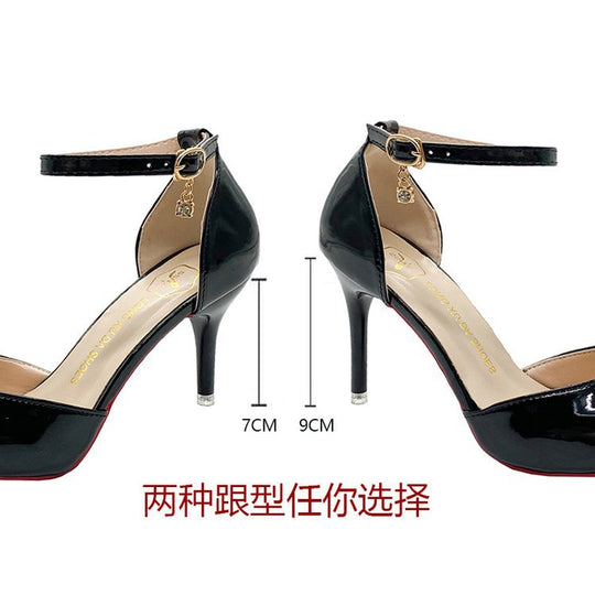 Damen elegante High Heels mit feinem Knöchelriemen EB