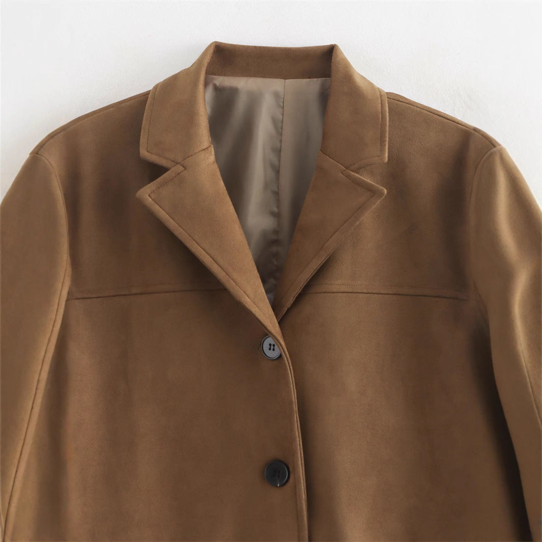 Damen Elegante Suedeblazerjacke EB
