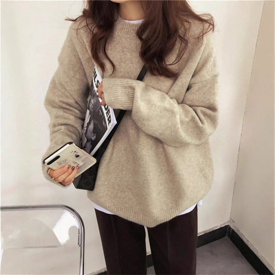 Damen Oversized Strickpullover mit weichem Material und lässigem Schnitt EB