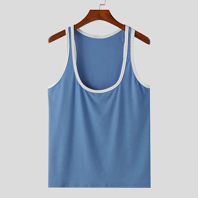 Herren Atmungsaktives Fitness-Tanktop mit breiten Trägern und flachem Saum EB