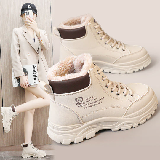 Damen gefütterte High-Top Stiefel mit robustem Profil und rutschfester Sohle EB
