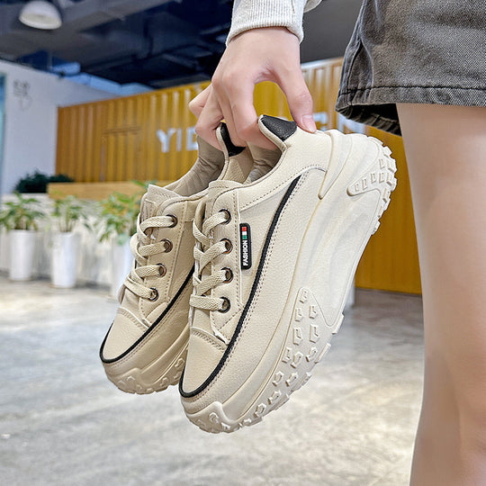 Damen modische Plateau-Sneaker mit ergonomischer Dämpfung und rutschfester Sohle EB