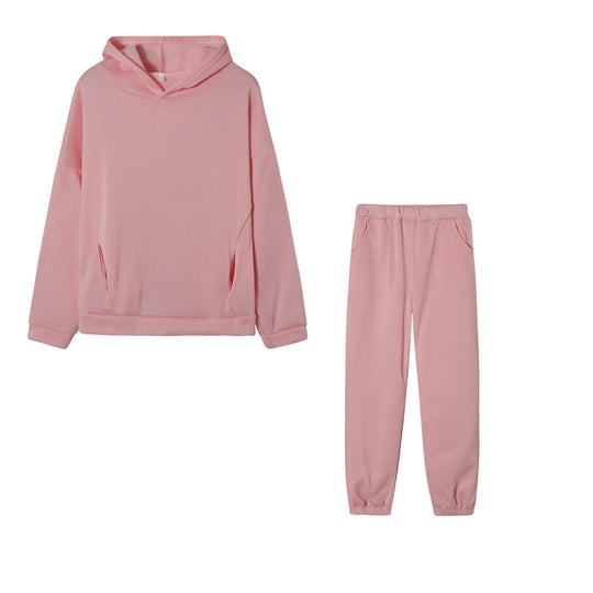 Damen lässiges Hoodie-Set mit elastischer Taillierung und praktischen Taschen EB