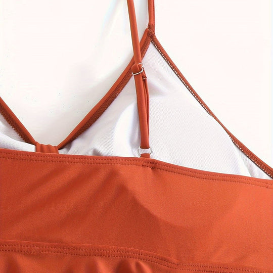 Damen Wickel-Bikini-Oberteil mit modischer Hose EB