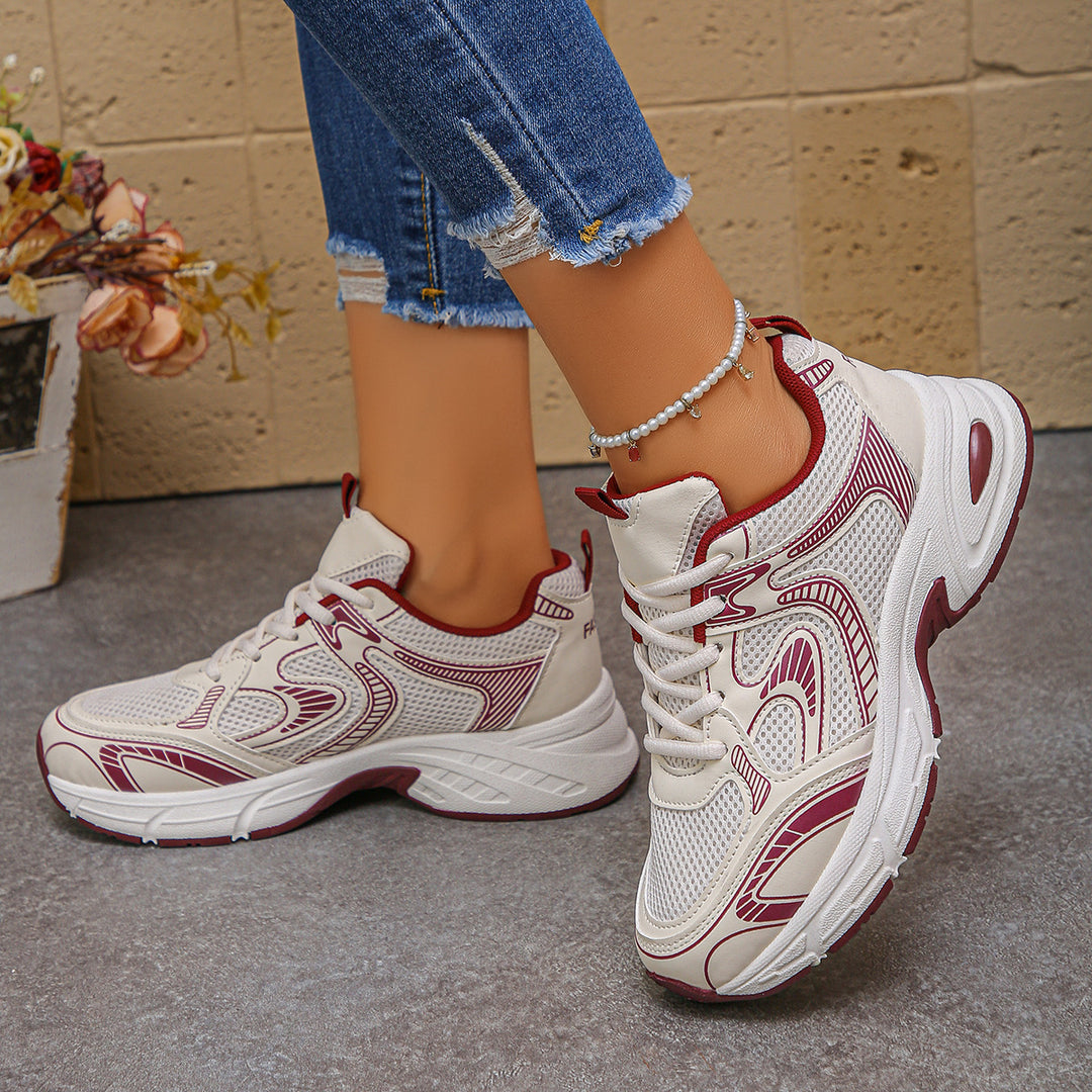 Damen Sportliche Sneakers mit atmungsaktivem Netzdesign und dämpfender Sohle EB