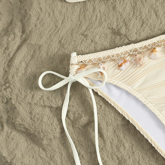 Damen Bandeau-Bikini mit Muschelverzierung EB