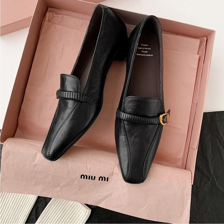 Damen Elegante Ballerina-Pumps mit einzigartiger Schnallenverzierung EB