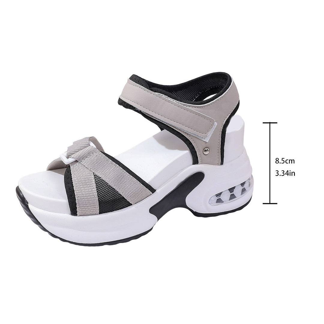 Damen Wedge-Sandalen mit luftiger Mesh-Oberfläche und verstellbaren Riemen EB