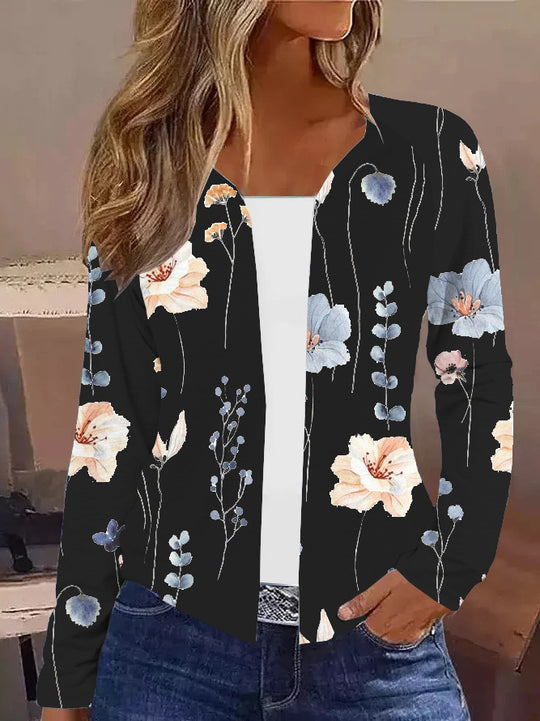 Damen Langarm-Cardigan mit floralen Mustern EB
