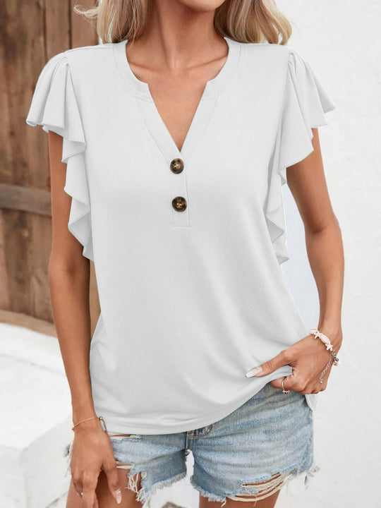 Damen T-Shirt mit Rüschendetails EB