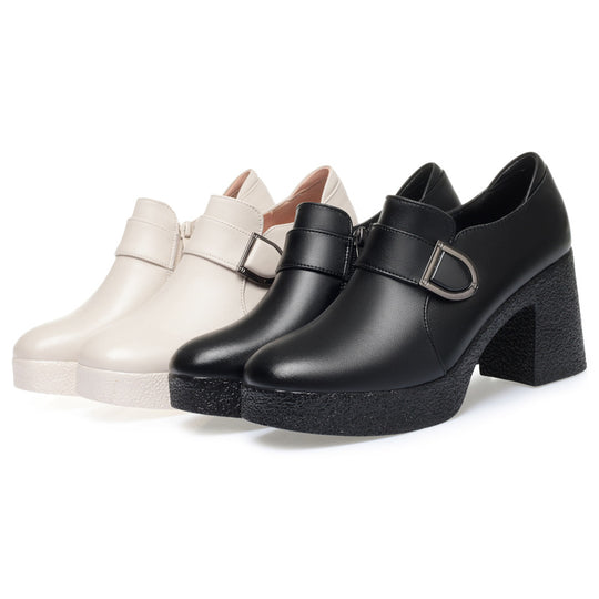 Damen Modische Chunky-High-Blockabsatzschuhe mit modernem Riemen EB