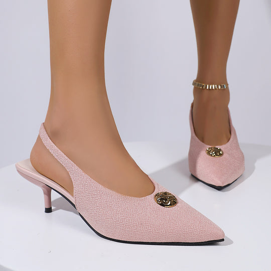 Damen Slingback-Pumps mit elegantem Riemchen-Design und edlem Schmuckdetail EB