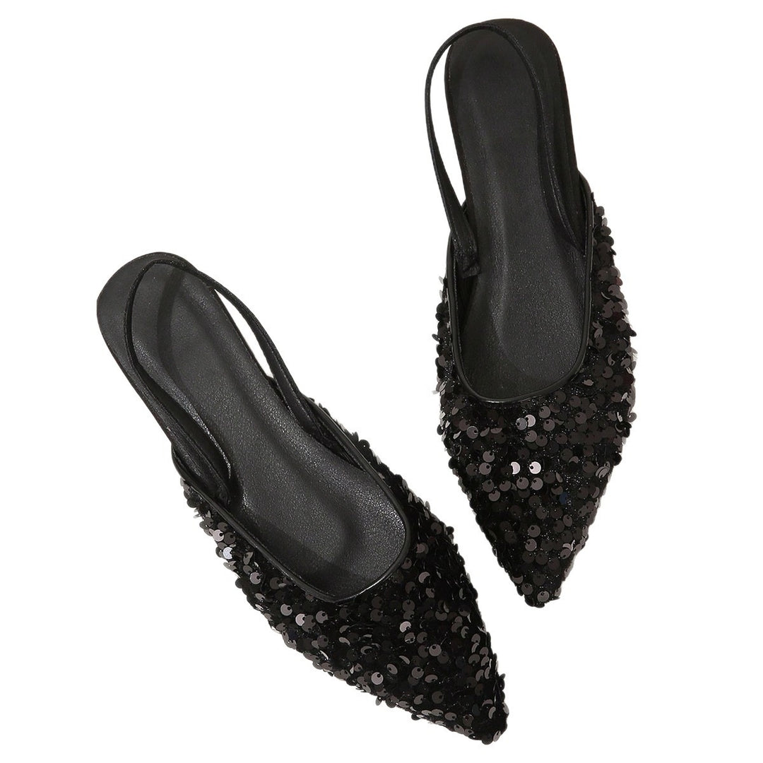 Damen Elegante Slingback-Sandaletten mit glitzernden Pailletten EB
