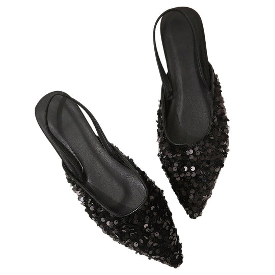 Damen Elegante Slingback-Sandaletten mit glitzernden Pailletten EB