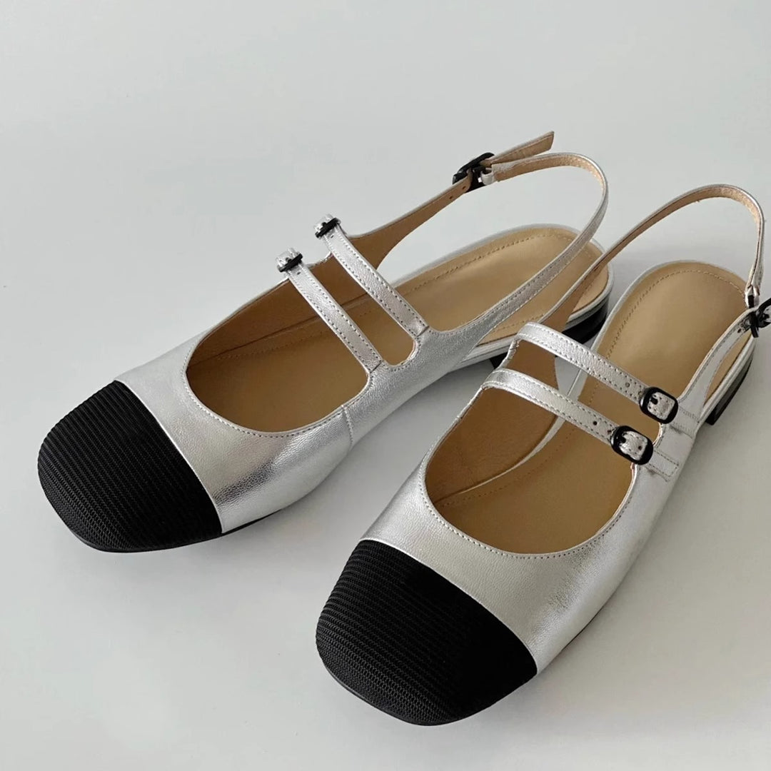 Damen Sling-Ballerinas mit dekorativen Schnallen EB