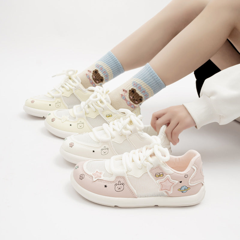 Damen Sneakers mit verspieltem Cartoon-Design und atmungsaktiver Oberfläche EB