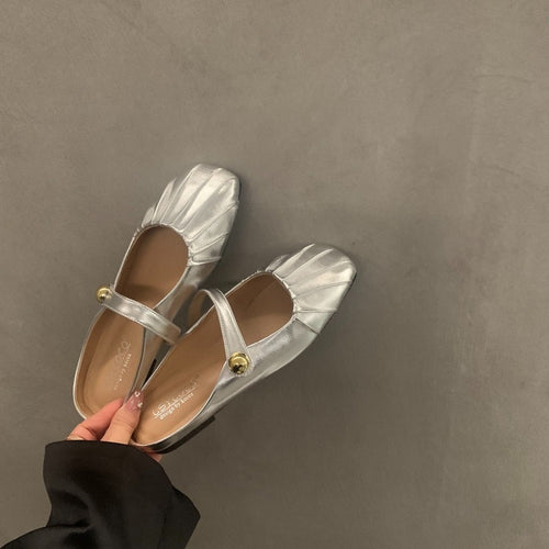 Damen elegante Ballerinas mit modischem Rüschendesign EB