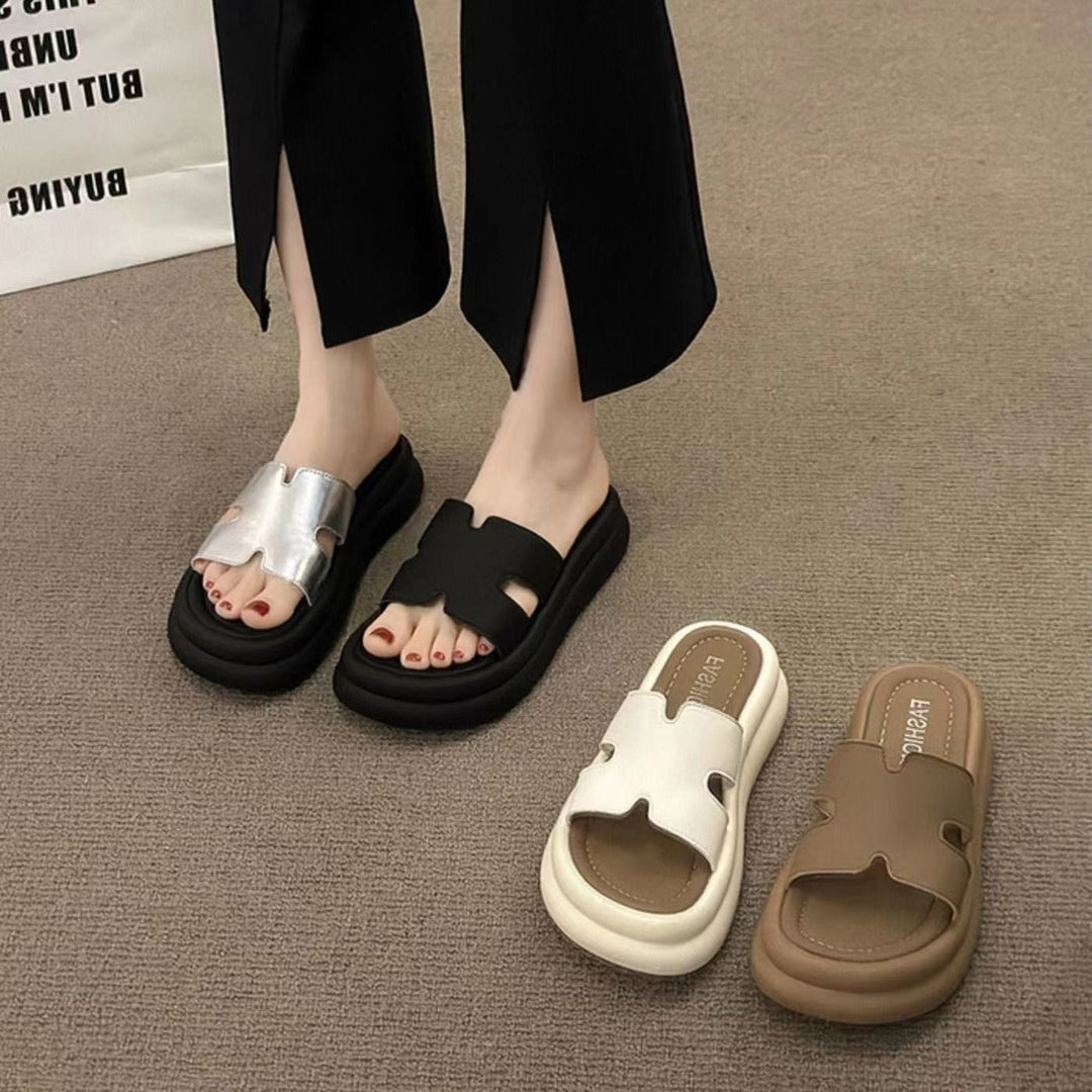 Damen moderne Pantoletten mit offener Ferse und trendigem Design EB