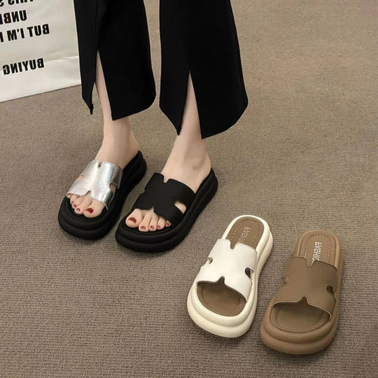 Damen moderne Pantoletten mit offener Ferse und trendigem Design EB
