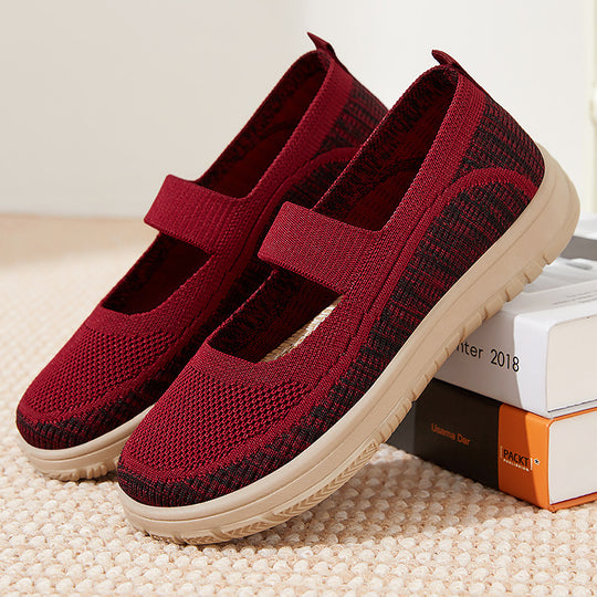 Damen Komfortable Slip-On Sneakers mit elastischem Riemen und atmungsaktivem Obermaterial EB