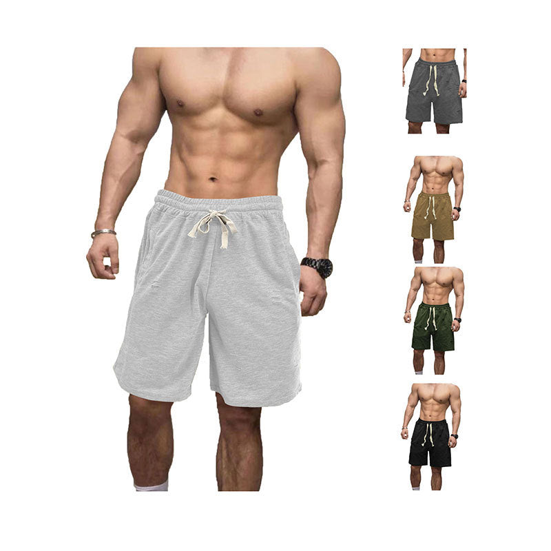 Herren nan lässige Sweatshorts mit elastischem Tunnelzugbund Eingrifftaschen und Used-Optik EB