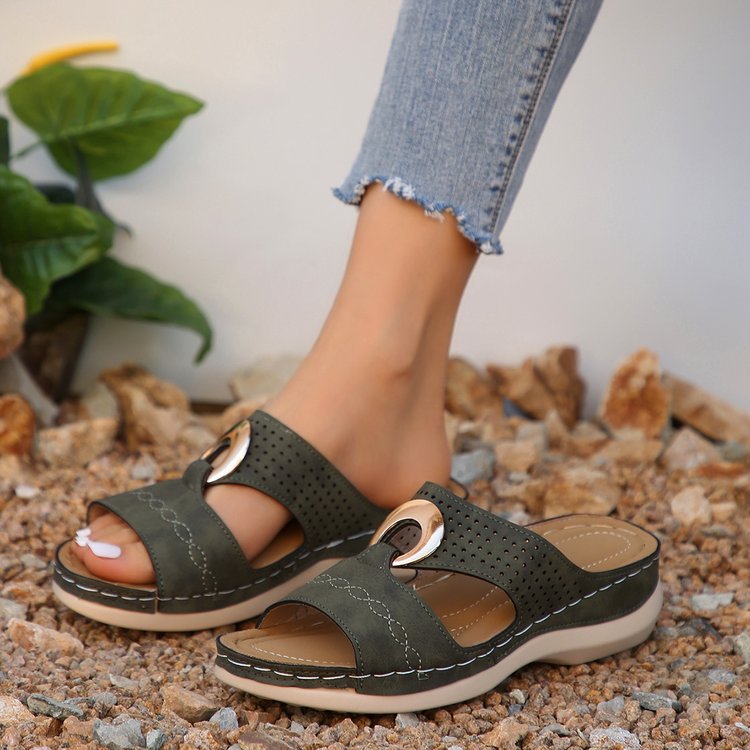 Damen modische und komfortable Sandalen mit durchbrochenem Obermaterial EB