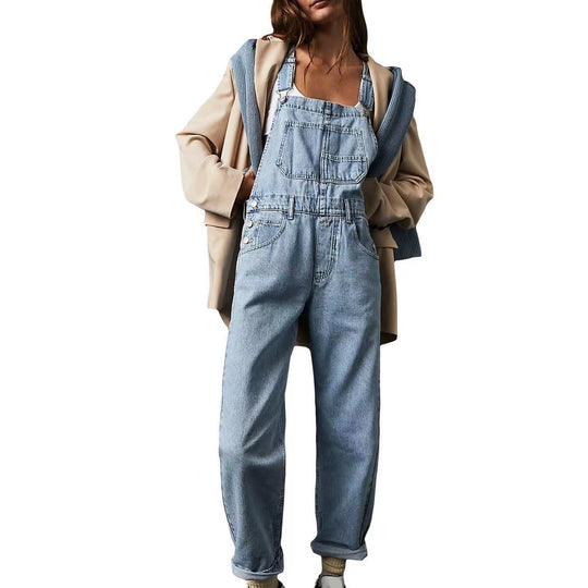 Damen Lässige Latzhose aus hochwertigem Baumwollgemisch EB