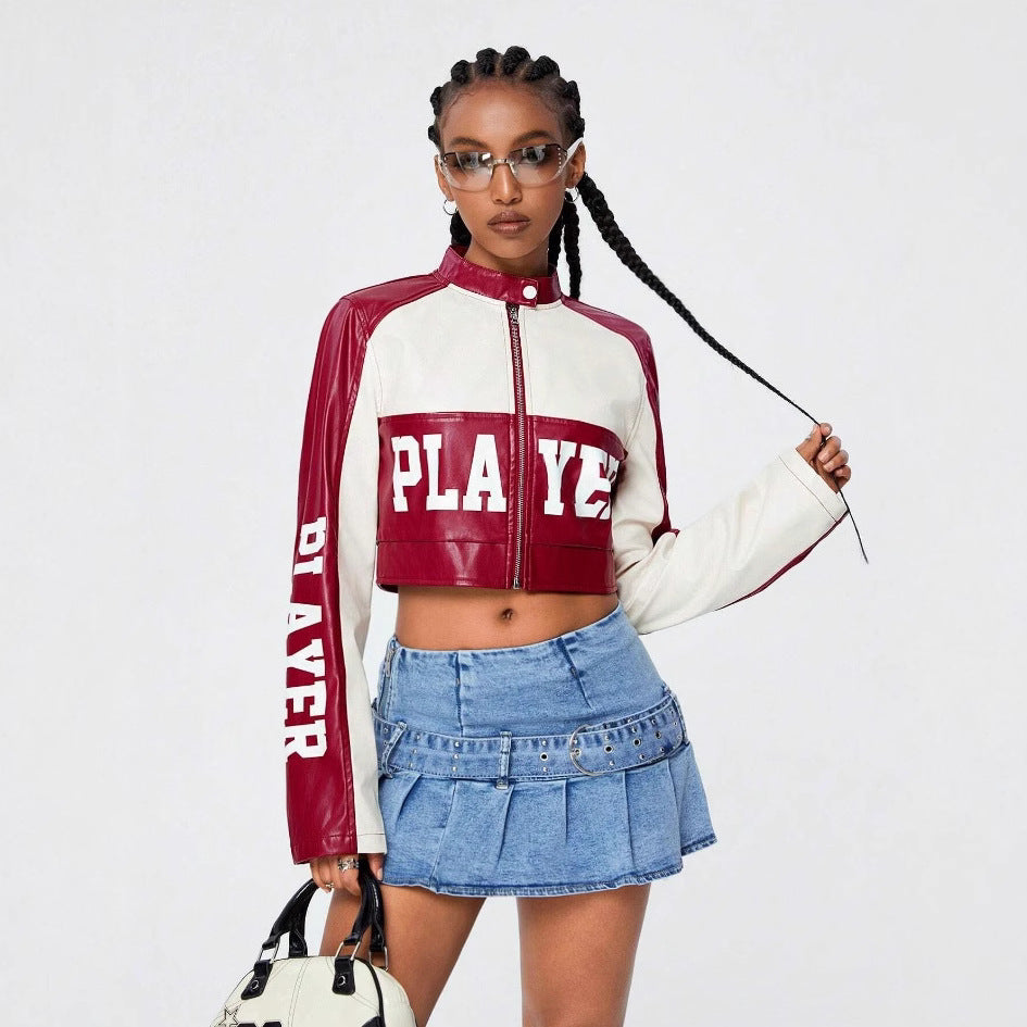 Damen cropped Jacke mit sportiven Akzenten EB