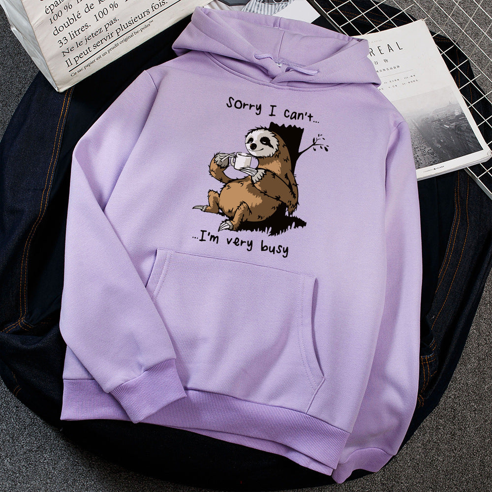 Damen Kapuzensweater mit niedlichem Tiermotiv und verspieltem Spruch EB