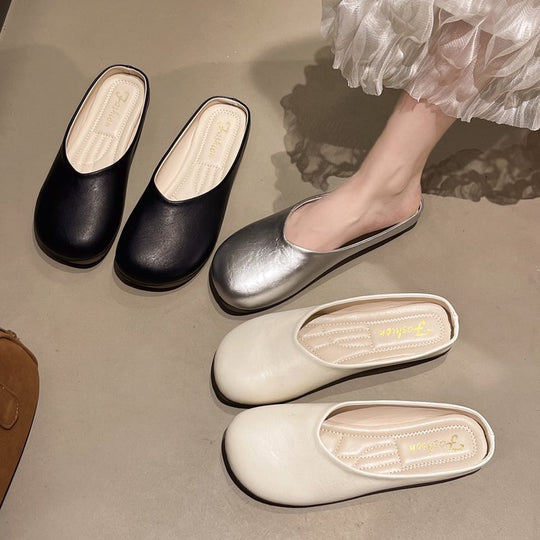 Damen modische Mules mit glänzendem Obermaterial EB