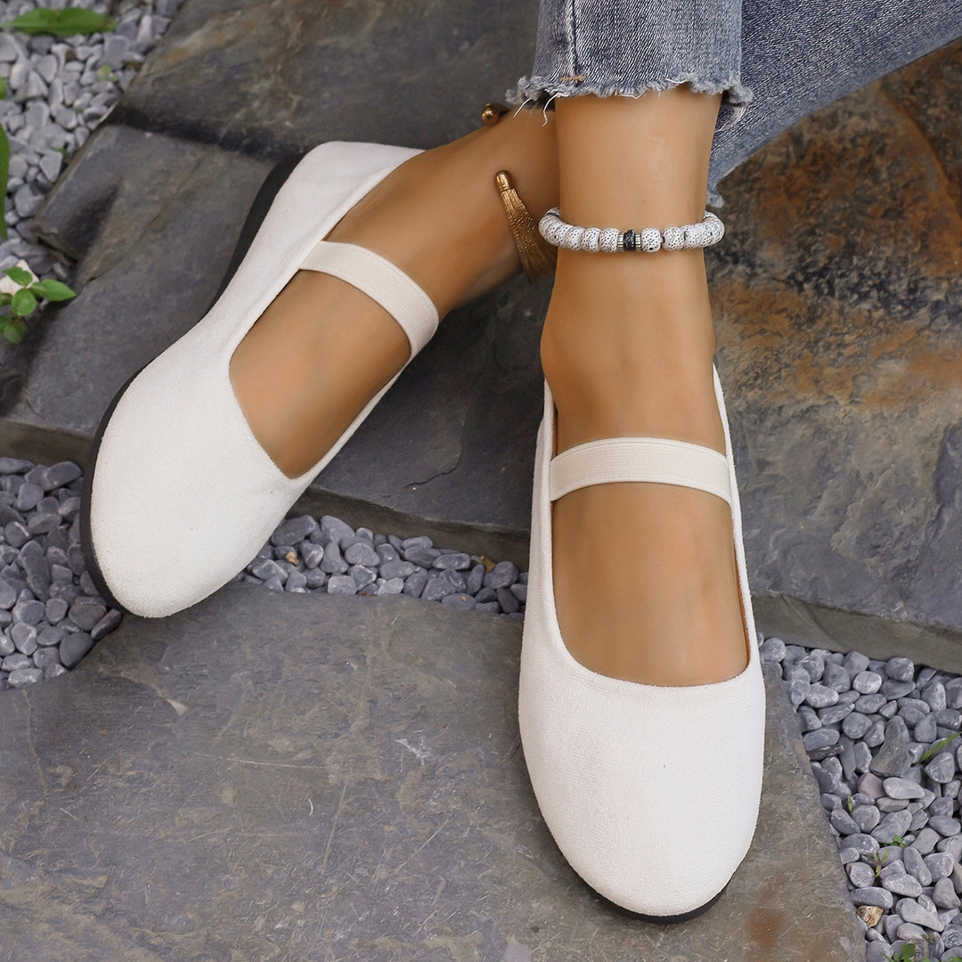 Damen Ballerinas mit verstellbarem Riemen und komfortablem Fußbett EB
