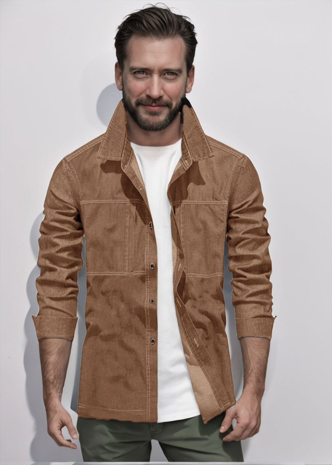 Herren lässige Utility-Jacke mit praktischen Taschen und stylischem Schnitt EB