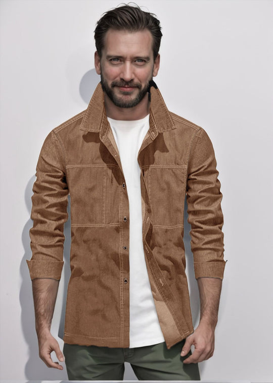Herren lässige Utility-Jacke mit praktischen Taschen und stylischem Schnitt EB
