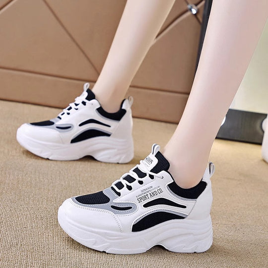 Damen Modische Chunky Sneakers mit ergonomischer Dämpfung und stabiler Sohle EB