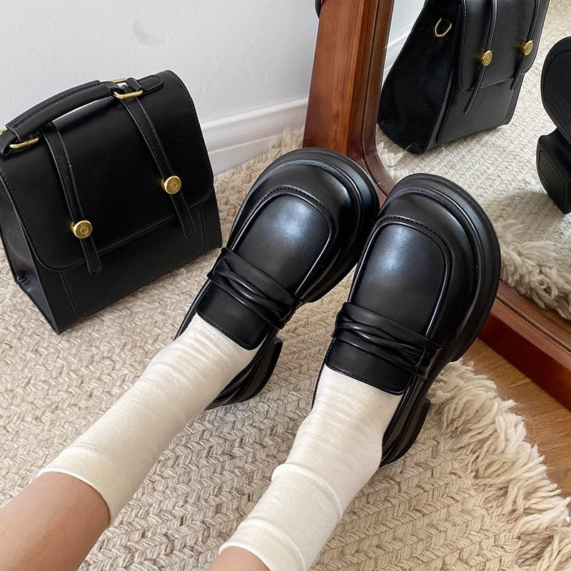 Damen Elegante Leder-Loafers mit klassischem Design und bequemer Sohle EB