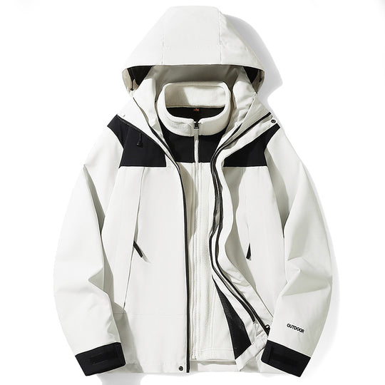 Damen multifunktionale Softshelljacke mit herausnehmbarem Fleecefutter, winddichter Außenhülle und verstellbarer Kapuze EB