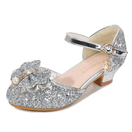 Mädchen Ballerina Schuhe mit funkelndem Blumenmotiv EB