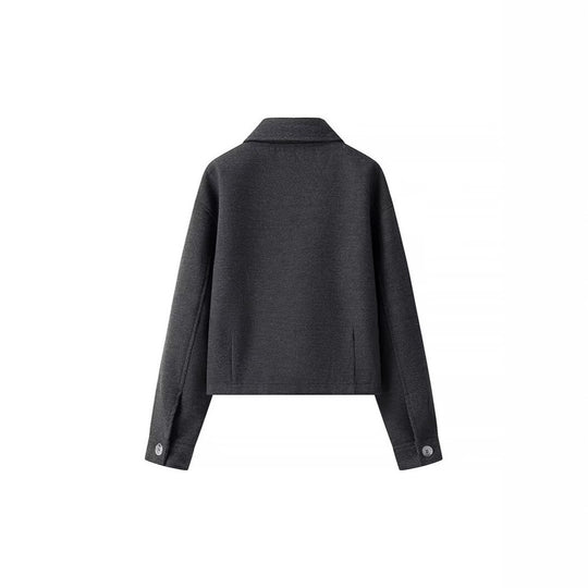 Damen lässige cropped Jacke mit praktischen Taschen und modernem Reißverschluss EB