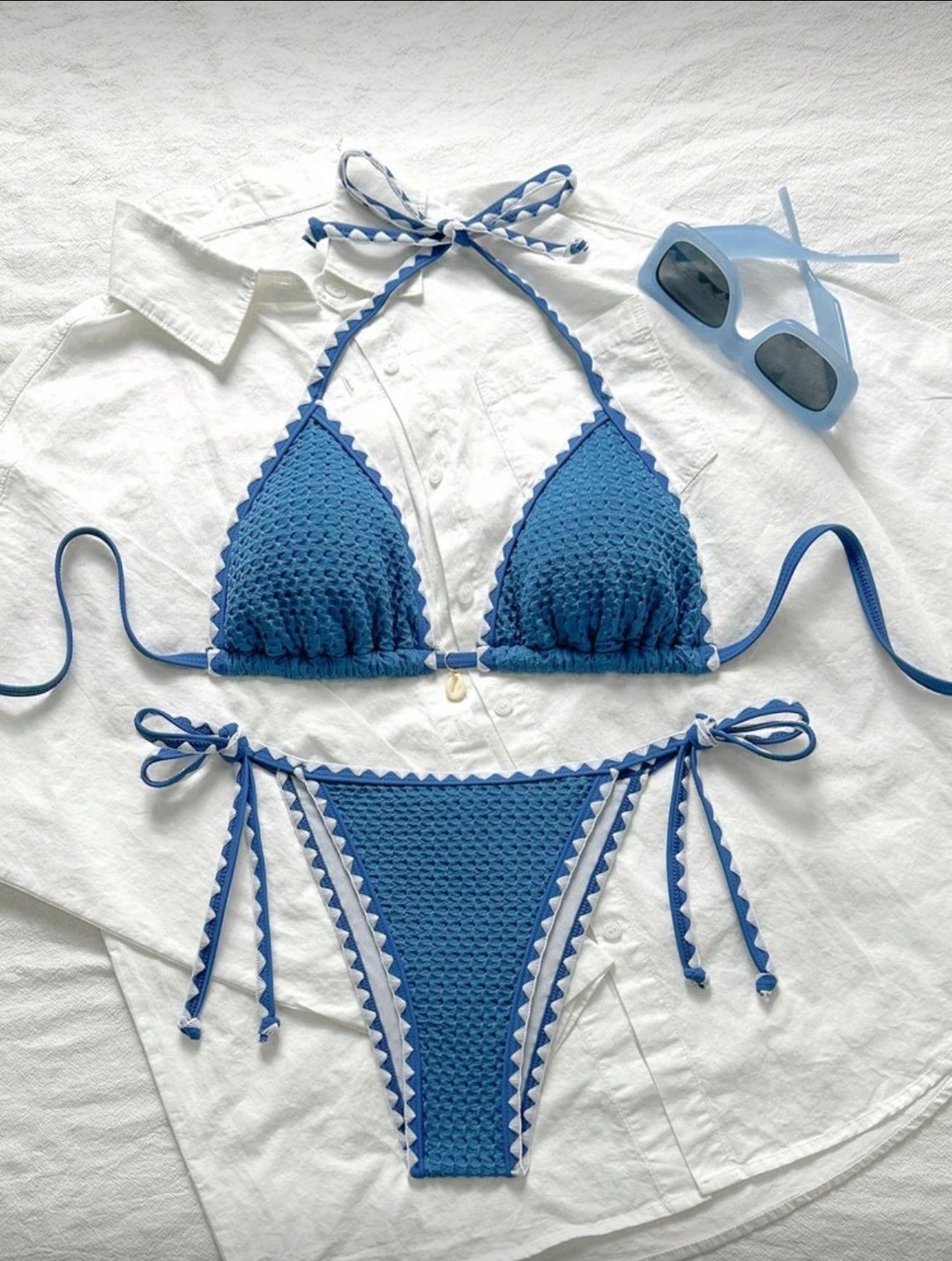 Damen Triangel-Bikini mit Volants EB