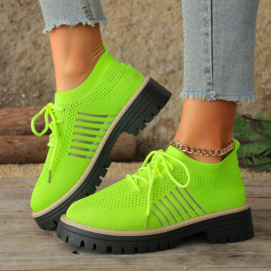 Damen Sportliche Strick-Sneaker mit rutschfester Sohle EB